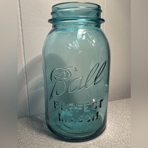 Vintage Ball Perfect Mason Jar Blue 1923-1933 Quart/32 Oz No Lid #12